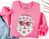 Faux Glitter Santa Sunglasses Sweatshirts - ALL COLORS - YOUTH & ADULT SIZES