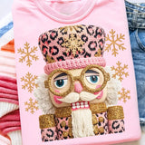 Faux Latch Hook Yarn Leopard Nutcracker Sweatshirts - YOUTH & ADULT SIZES