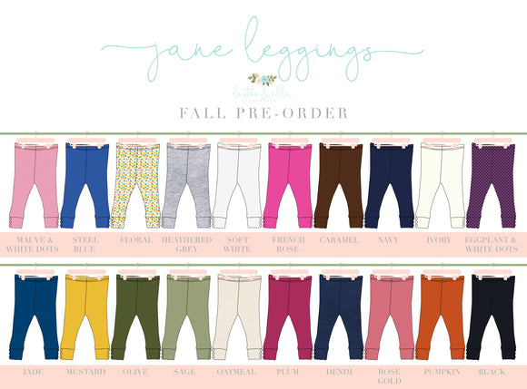 2023 Fall Jane Leggings Extras - ALL COLORS & SIZES