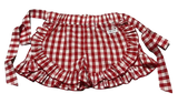 Red Gingham Ruffled Shorties w/Belted Bow
