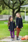 Orange & Black Stripe Jane Leggings