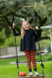 Orange & Black Stripe Jane Leggings