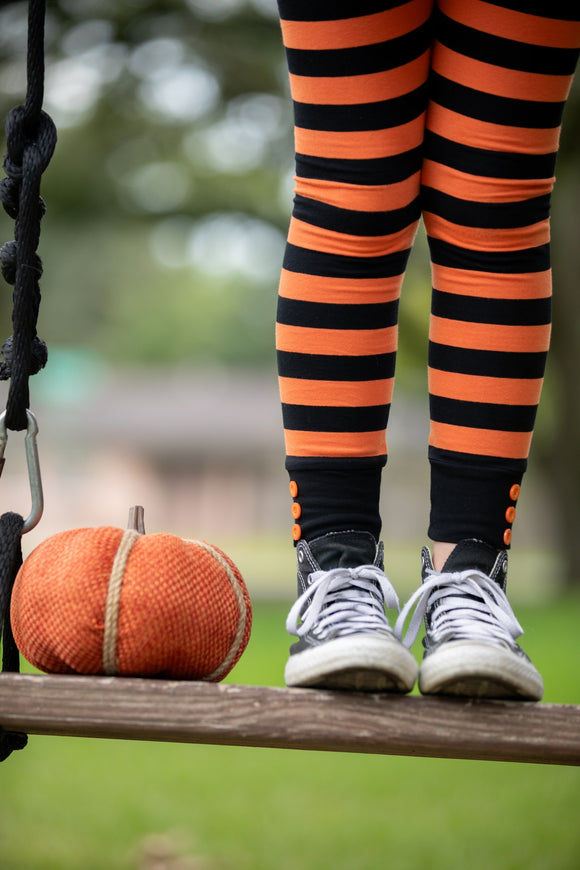 Orange & Black Stripe Jane Leggings