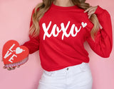 XOXO Heart Red Sweatshirts - YOUTH & ADULT SIZES
