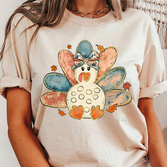 Denim Turkey Natural LAT Graphic Tees - YOUTH & ADULT