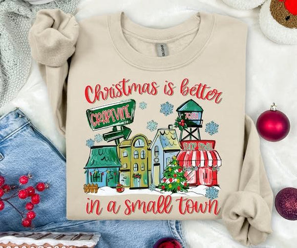 CUSTOM Christmas Small Town (Traditional Colors) Tees & Sweatshirts - ALL COLORS - YOUTH & ADULT SIZES
