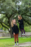 Orange & Black Stripe Jane Leggings