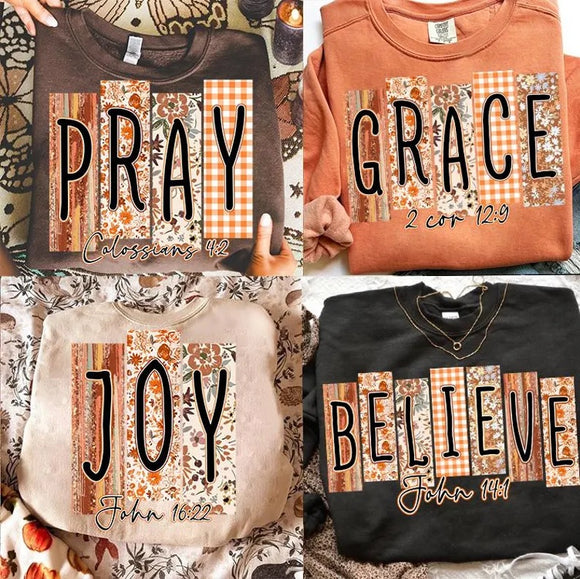 Fall Inspirational Graphic Short or Long Sleeve Tees & Sweatshirts- ADULTS - ALL COLORS