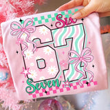 67 Coquette Valentine Light Pink Comfort Colors Tees - YOUTH & ADULT SIZES