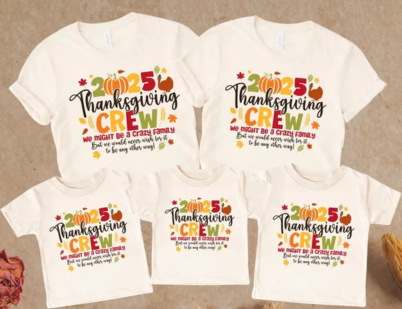 Thanksgiving Crew Family Bella Canvas Graphic Tees - ALL COLORS -TODDLER,  YOUTH & ADULT