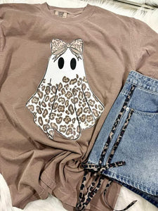 Leopard Ghost Espresso Comfort Colors Graphic Tees - ADULTS