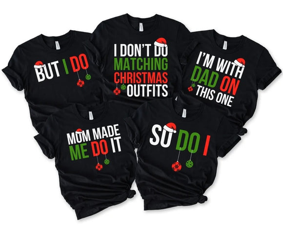 **THURS-TEE DEAL** Holiday Matching Family Graphic Short Sleeve, V-Neck & Long Sleeve Tees - ALL COLORS -TODDLER,  YOUTH & ADULT