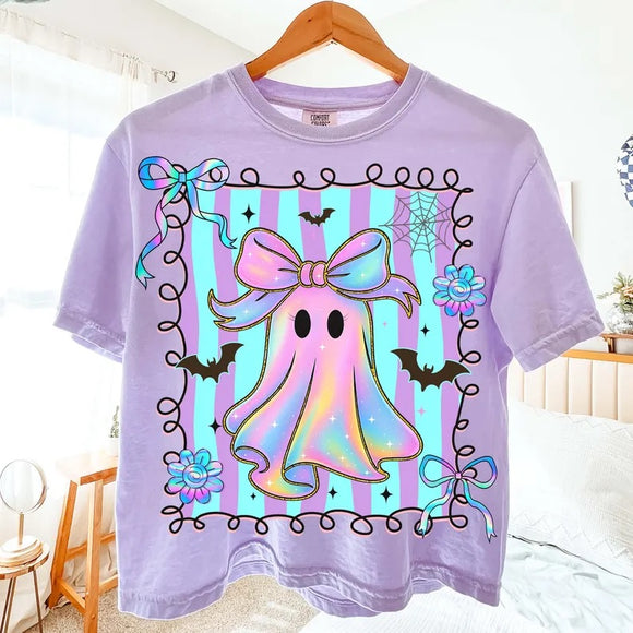 Iridescent Preppy Ghost Orchid Comfort Colors Graphic Tees - YOUTH & ADULT
