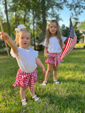 Red Gingham Ruffled Shorties w/Belted Bow