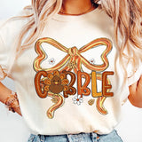 Gobble Bow Comfort Colors Graphic Tees - ALL COLORS - YOUTH & ADULT