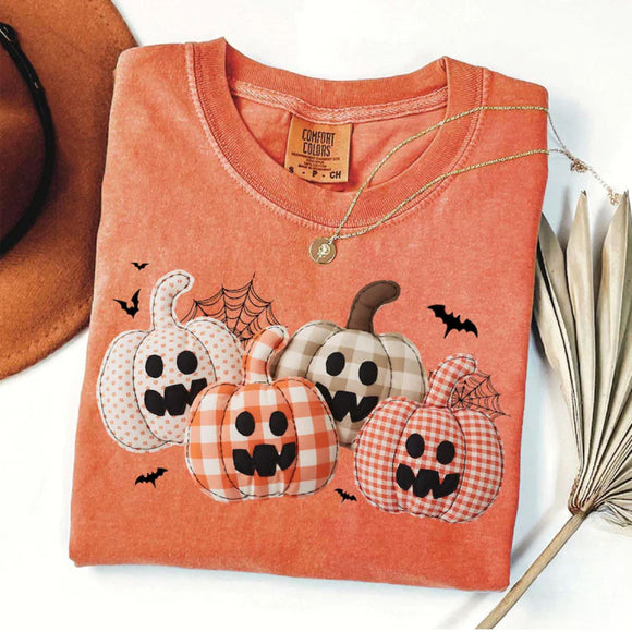 Faux Applique (DTF) Pumpkin Patch Yam Comfort Colors Graphic Tees - ADULTS