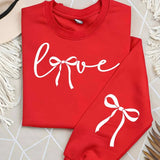 Love Bow Arm Red Sweatshirts - YOUTH & ADULT SIZES