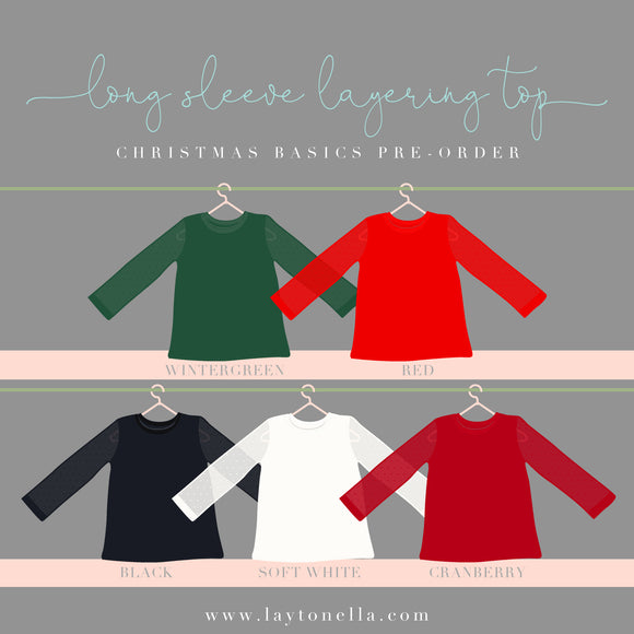 2023 Christmas Extras Long Sleeve Sheer Swiss Dot Tops - Solid Body - ALL COLORS & SIZES