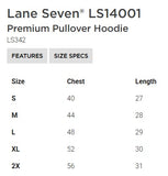 Key Heart Front & Back Lane Seven HOODIE Sweatshirts - YOUTH & ADULT SIZES
