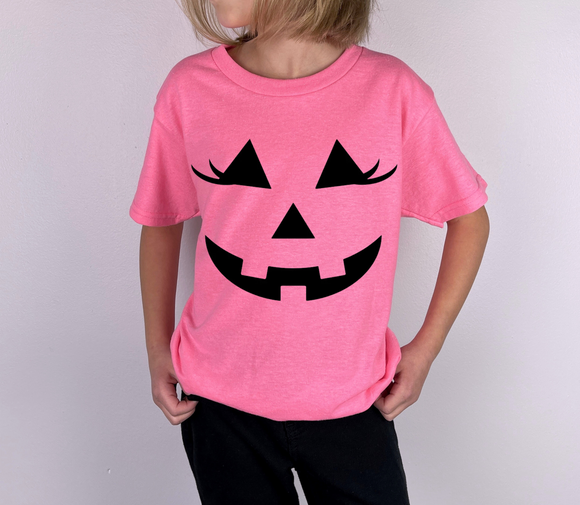Pink Jack O Lantern Hot Pink Tee - YOUTH & ADULT SIZES