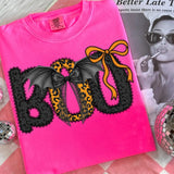 BOO Neon Pink Comfort Colors Graphic Tees - YOUTH & ADULT