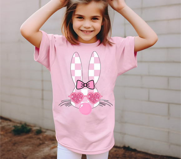 2024 Easter Graphic Tee - Checkered Bunny - Comfort Colors (Youth & Adult - all colors)