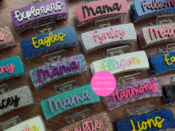 Acrylic Claw Clips - Personalized