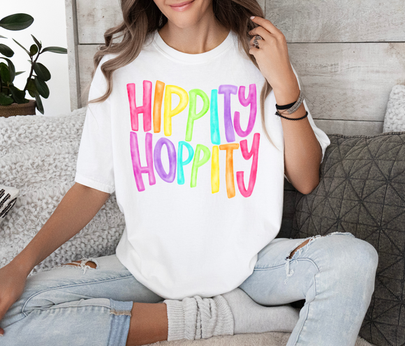 2024 Easter Graphic Tee - Hippity Hoppity- Comfort Colors (Youth & Adult - all colors)