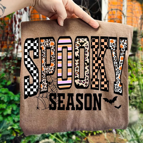 Retro Spooky Season Espresso Comfort Colors Graphic Tee - ADULTS