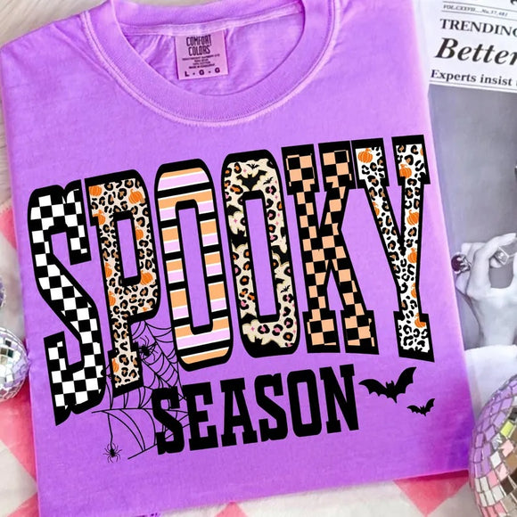 Retro Spooky Season Neon Violet Comfort Colors Graphic Tee - ADULTS
