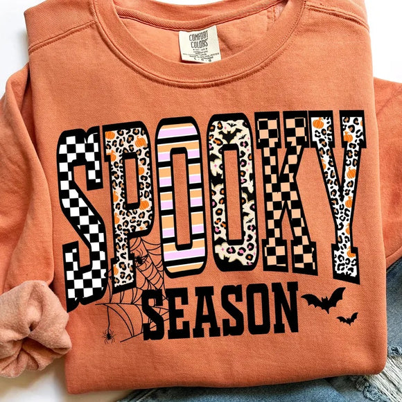 Retro Spooky Season Terracotta Sweatshirt Comfort Colors - ADULT