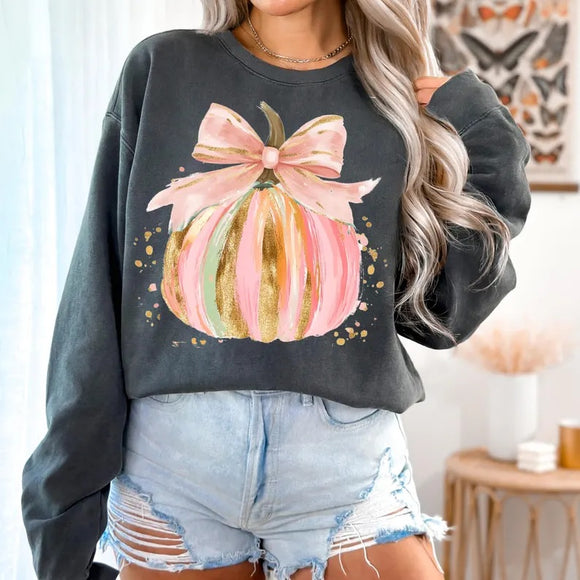 Watercolor Pumpkin Pepper Tee OR Sweatshirt Comfort Colors - YOUTH & ADULT