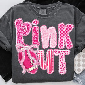 Pink Out Football Pepper Comfort Colors Graphic Tees - YOUTH & ADULT