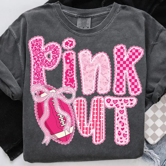 Pink Out Football Pepper Comfort Colors Graphic Tees - YOUTH & ADULT