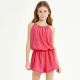 LIMITED RELEASE - ROMPER Self-Tie Sleeveless- PINK