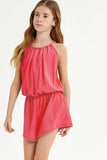 LIMITED RELEASE - ROMPER Self-Tie Sleeveless- PINK