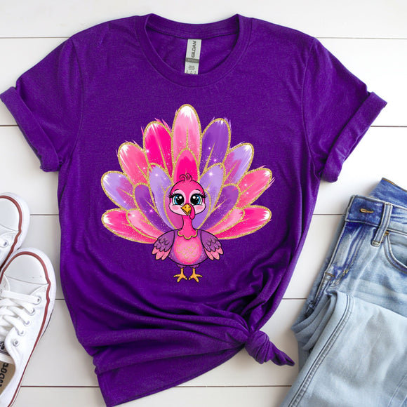 **THURS-TEE DEAL** Glamour Turkey Purple Graphic Tees - ALL COLORS - YOUTH & ADULT SIZES