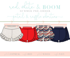Red, White & BOOM Girls Shorties Pre-Order