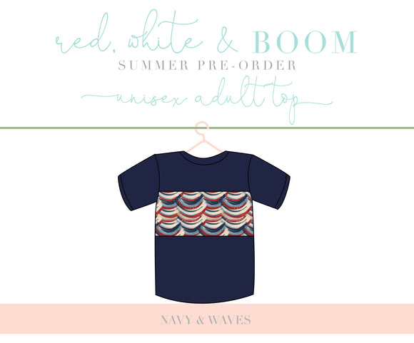 Red, White & BOOM Adult Unisex Tee Pre-Order